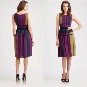Bcbg Maxazria Arleney Colorblock Pleated Dress XS